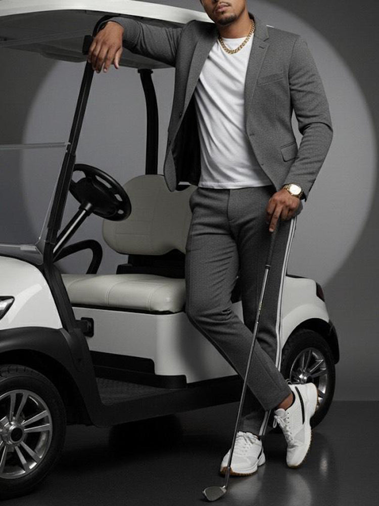 Modern Side Stripe Blazer Pants Set